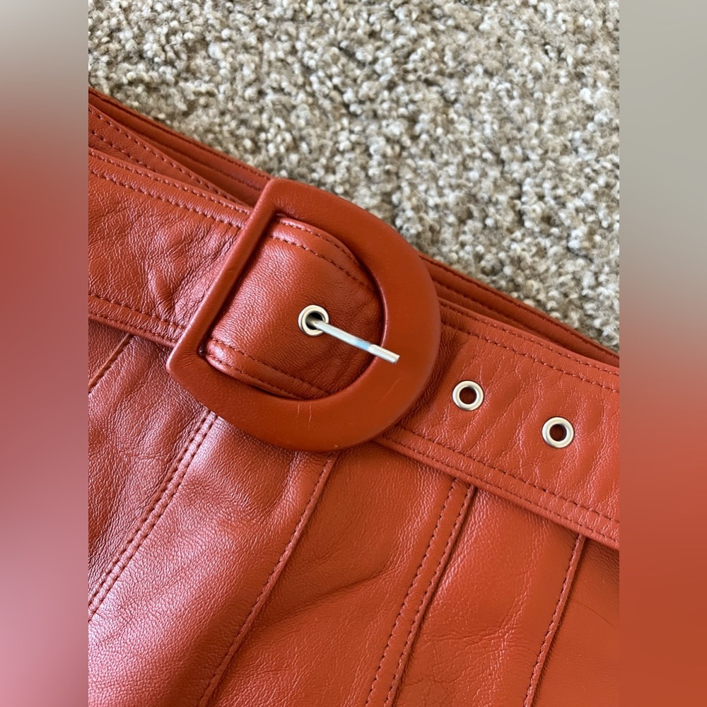 Sandro Real Leather Belted Skirt - Picture 2 of 8